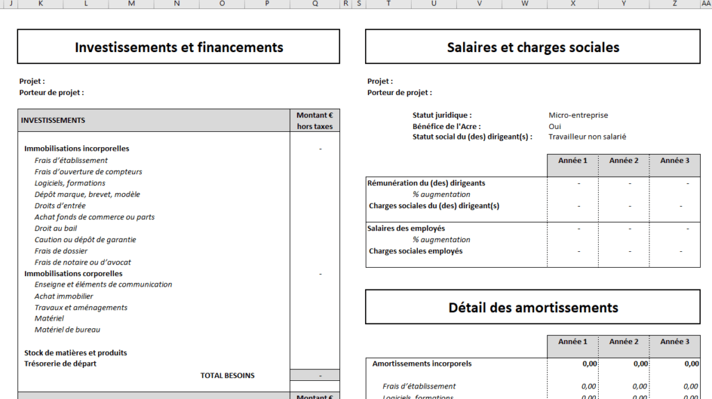 business plan exemple excel gratuit