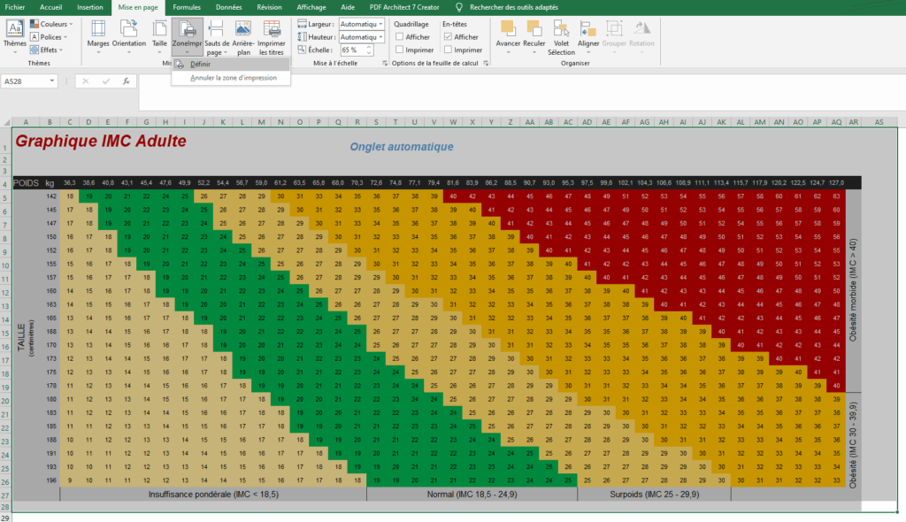 Définir zone d'impression Excel