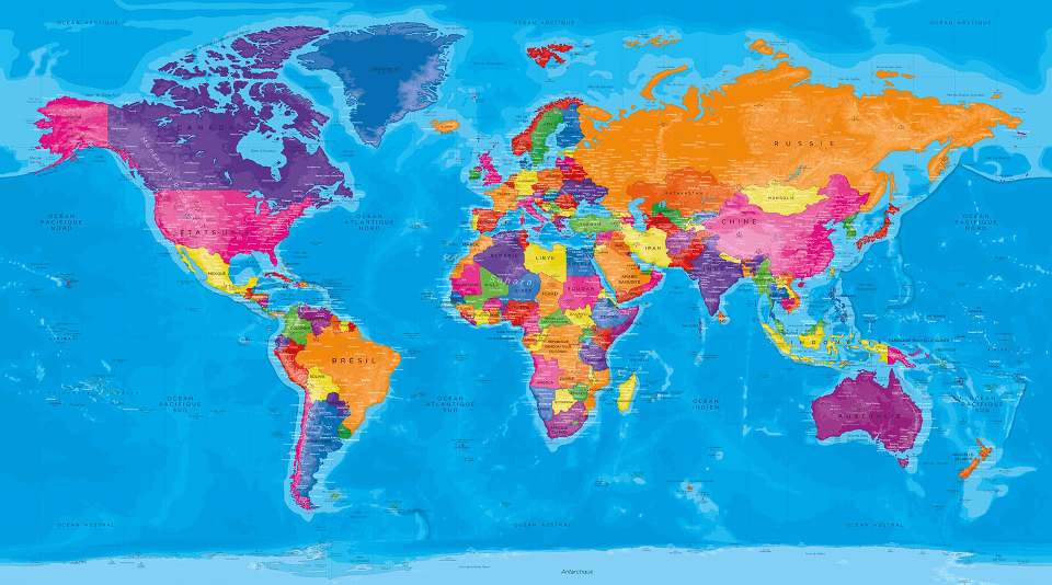 carte mondiale avec capitale